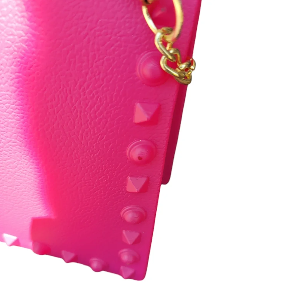 Studded Jelly Small‎ Crossbody Purse/Handbag with Pom USB